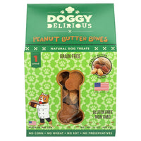 Doggy Delirious Natural Dog Treats Grain Free Peanut Butter Flavor, 16 Oz