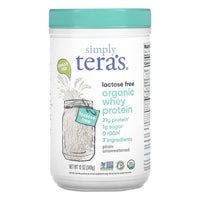Simply Teras Organic Lactose Free Whey Protein Powder, Plain unsweetened Flavor, 12 Oz