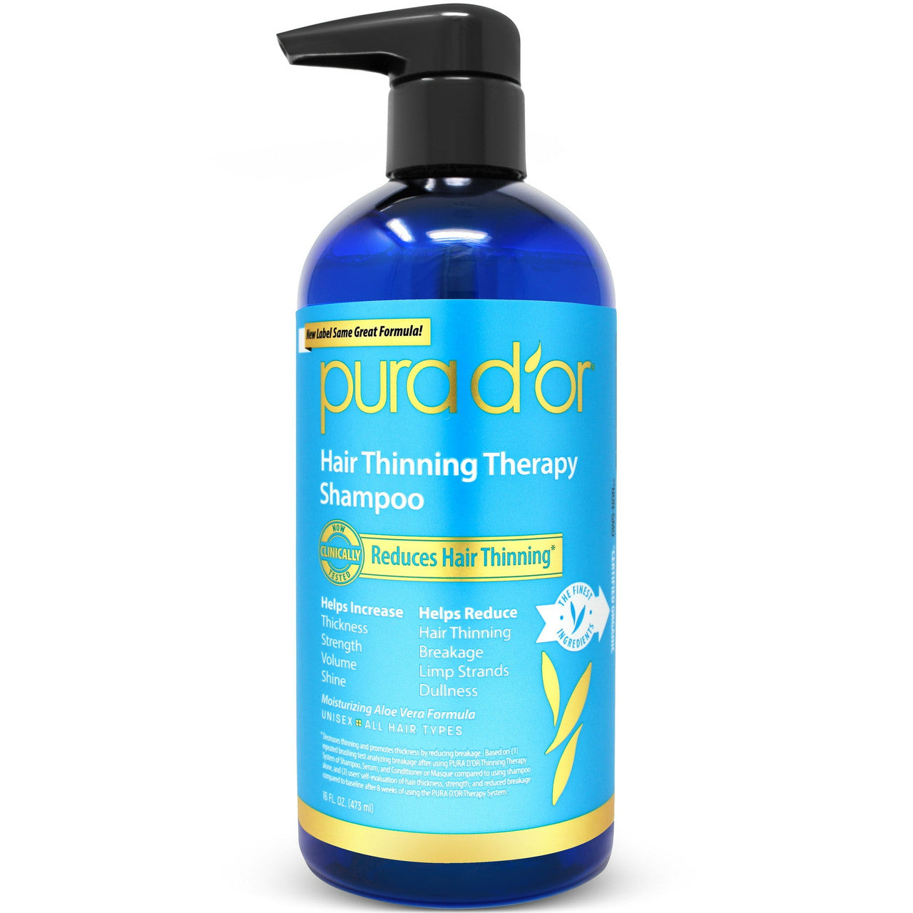Pura Dor Hair Thinning Therapy Shampoo Reduces Hair Thinning, 16 Oz