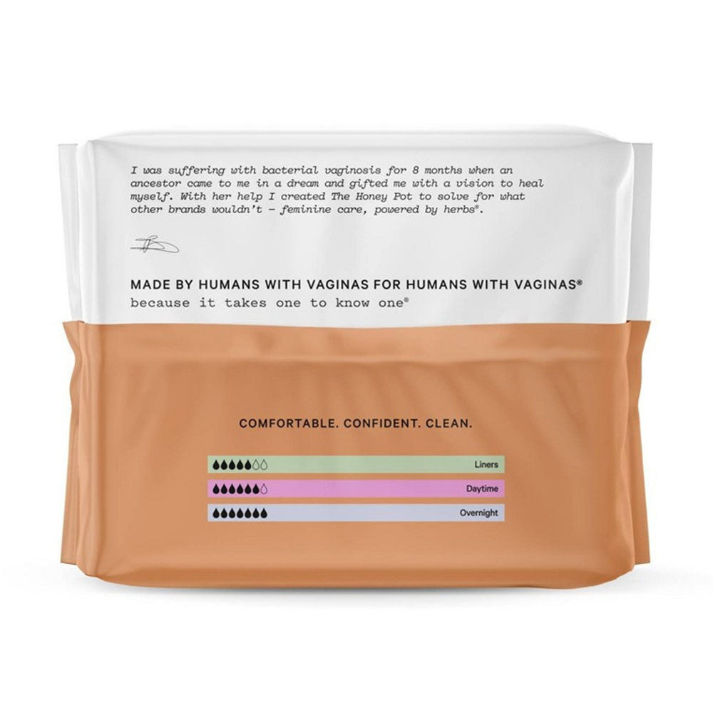 The Honey Pot Company Organic Cotton Herbal Incontinence Overnight Pads, 16 Ea