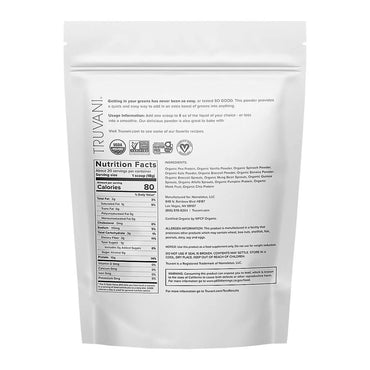 Truvani Protein Plus Greens Organic Protein Powder, 12.59 Oz