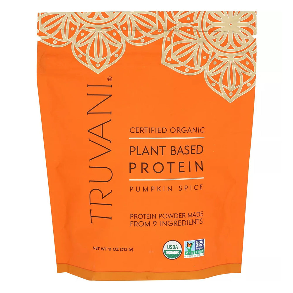 Truvani Organic Plant Based Protein Powder Pumpkin Spice for Muscle Recovery and Fitness 11Oz (312g)