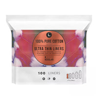 L Organic Cotton Topsheet Ultra Thin Panty Liners, 100 Ea