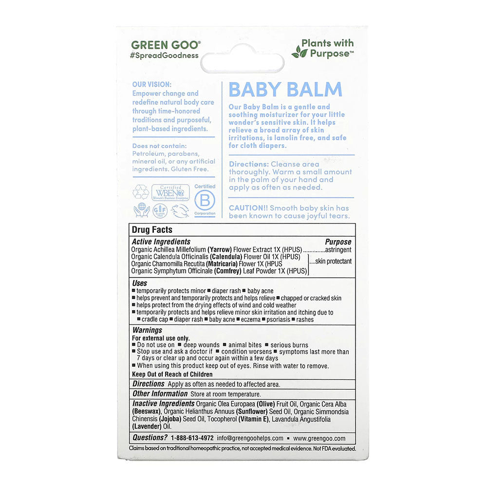 Green Goo Baby Balm Salve for Skin Irritation, 1.82 Oz