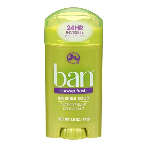 Ban Invisible Solid Anti-Perspirant Deodorant, Shower Fresh - 2.6 Oz