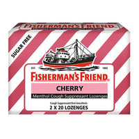 Fishermans Friend Sugar Free Cherry Menthol Cough Drops, Cough Suppressant Lozenges, 40 Ea