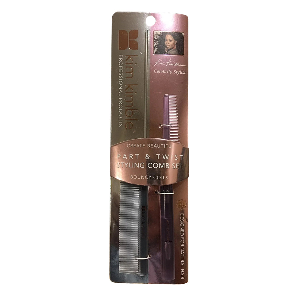Kim Kimble Part and Twist Comb Set Professional Bouncy Coils Styling Comb Kit 1Ea
