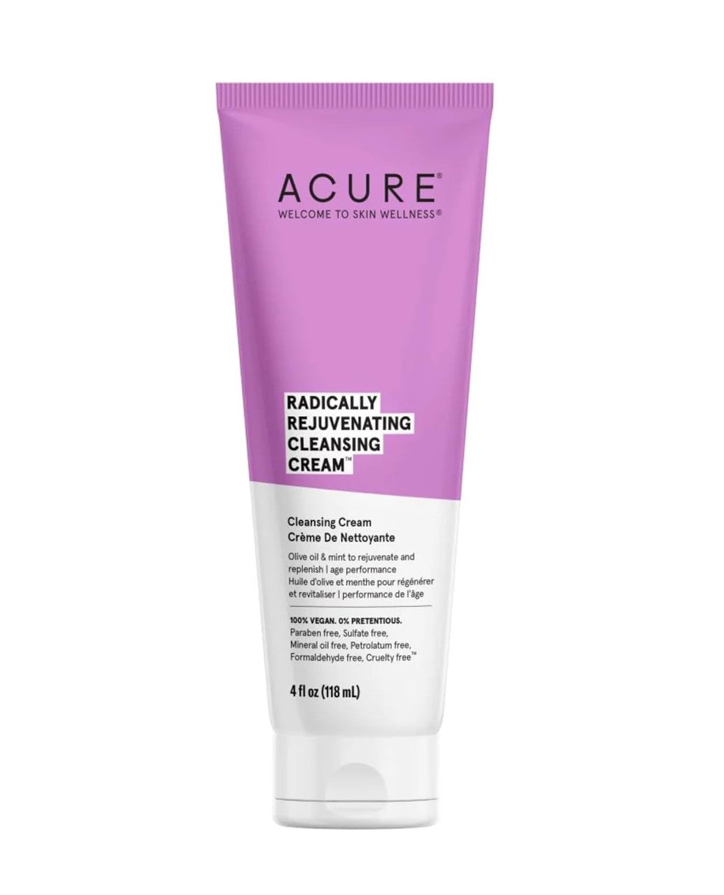 Acure Radically Rejuvenating Facial Cleansing Cream, 4 Oz