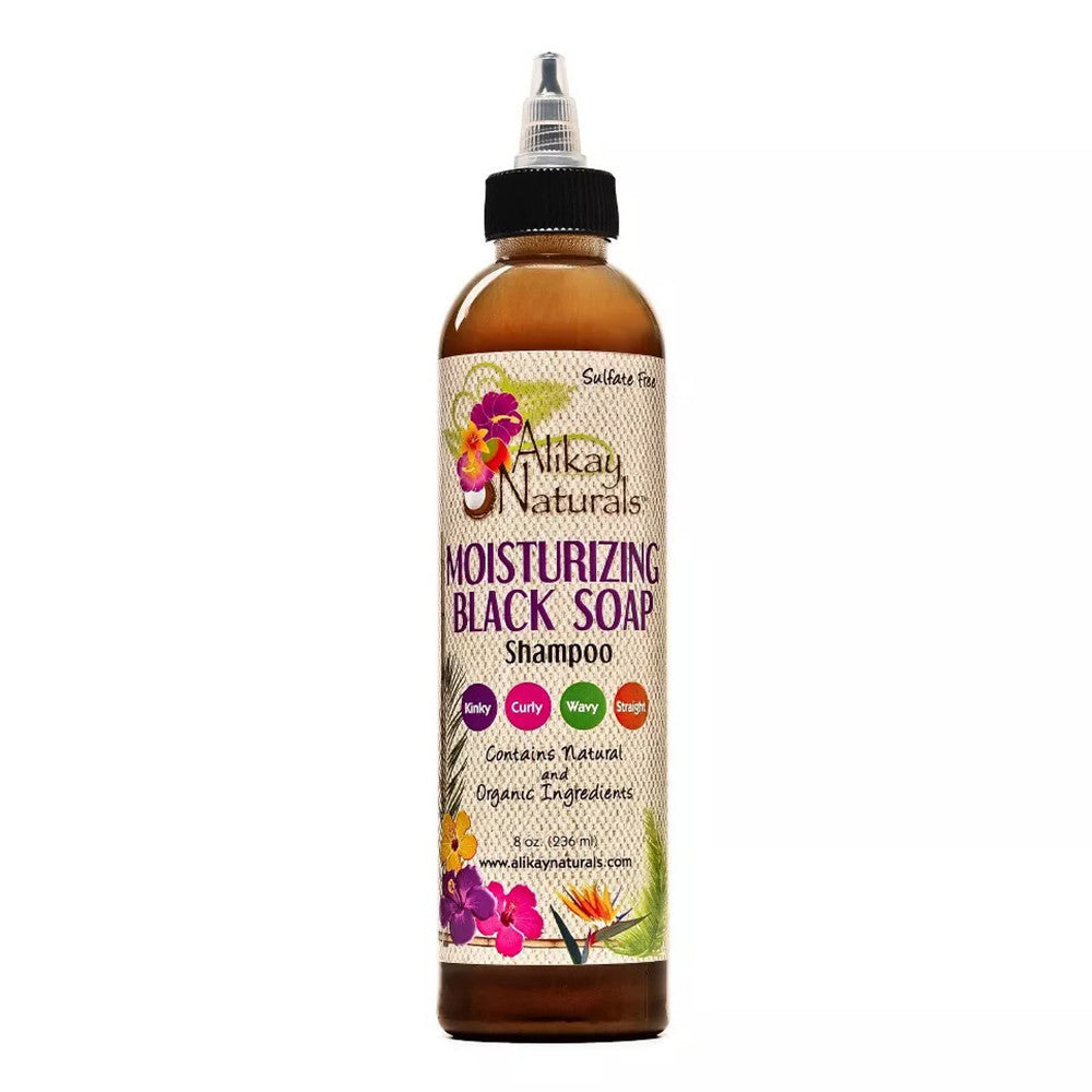 Alikay Naturals Moisturizing Black Soap Hair Shampoo, 8 Oz