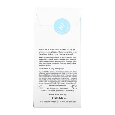 HiBar Moisturize Solid Conditioner Bar, Fragrance Free, 2.7 Oz