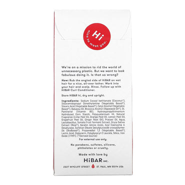 HiBar Curl Solid Shampoo Bar, 3.2 Oz