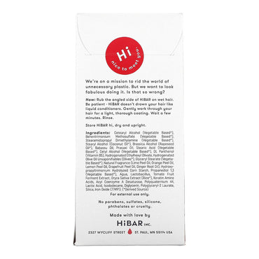 HiBar Curl Solid Conditioner Bar, 2.7 Oz