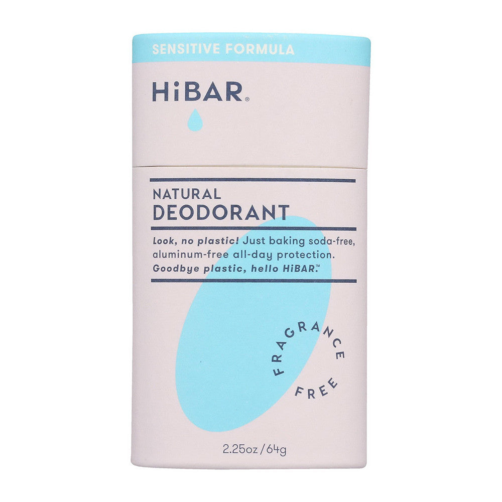 Hibar Natural Deodorant For Sensitive Skin, Fragrance Free, 2.25 Oz