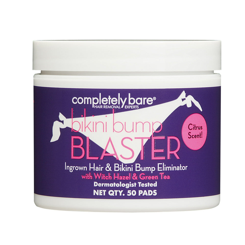 Completely Bare Bikini Bump Blaster Pads for Ingrown Hair and Bump Eliminator, 50 Ea