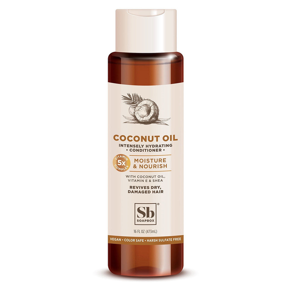 Soapbox Coconut Oil Moisture and Nourish Conditioner with Shea Butter, 16 Oz