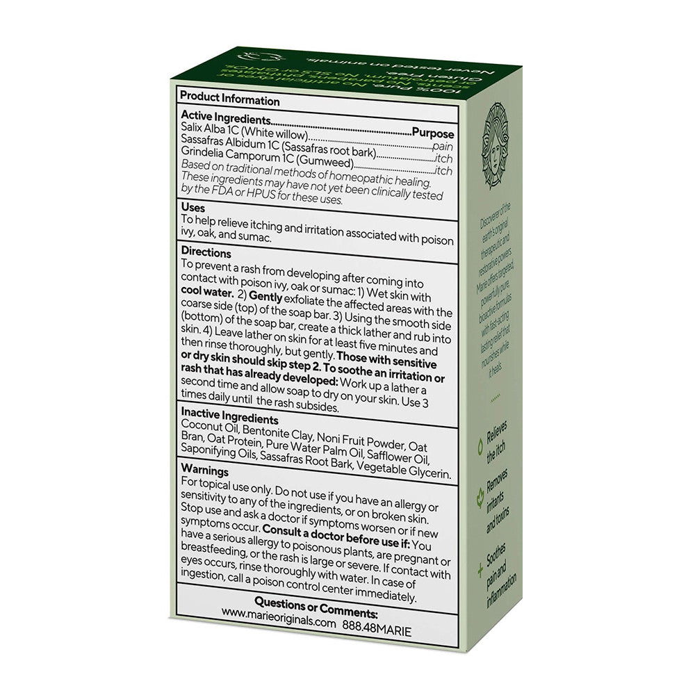 Marie Originals The Bioactive Combo for Combating Poison Ivy and Oak Bar Soap, 2.9 Oz
