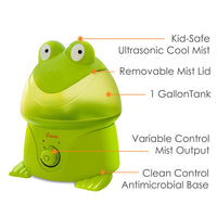 Crane Ultrasonic Cool Mist Humidifier Frog, 1 Ea