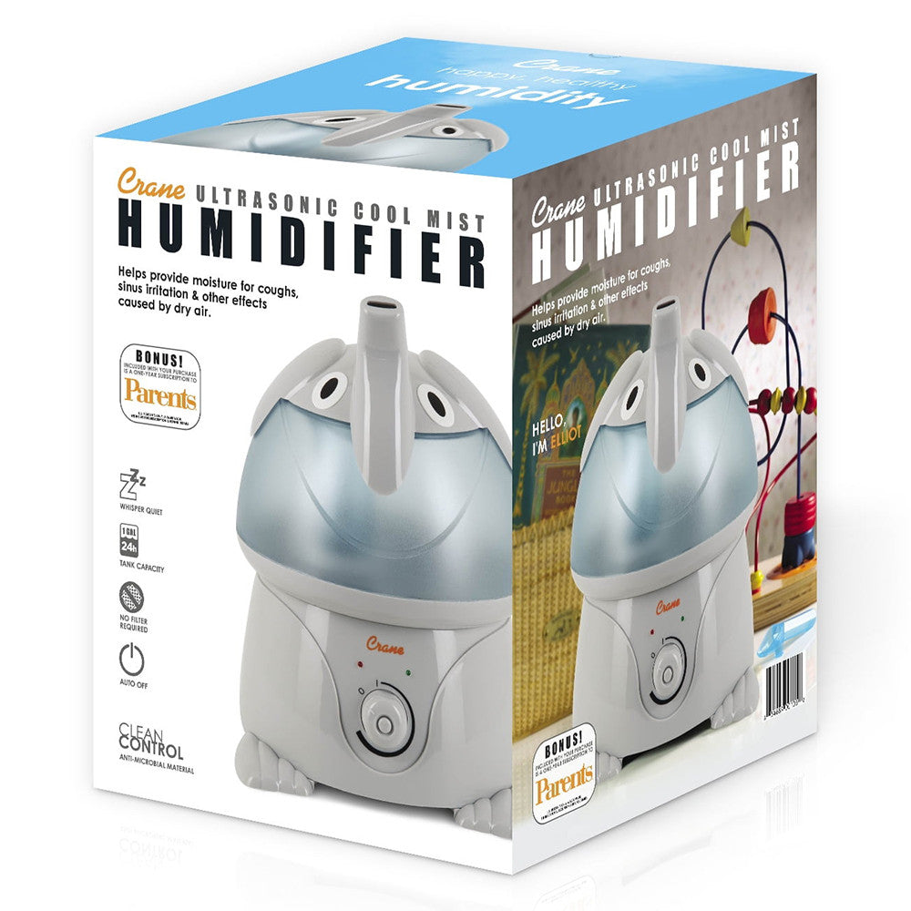 Crane Ultrasonic Cool Mist Humidifier Elephant, 1 Ea