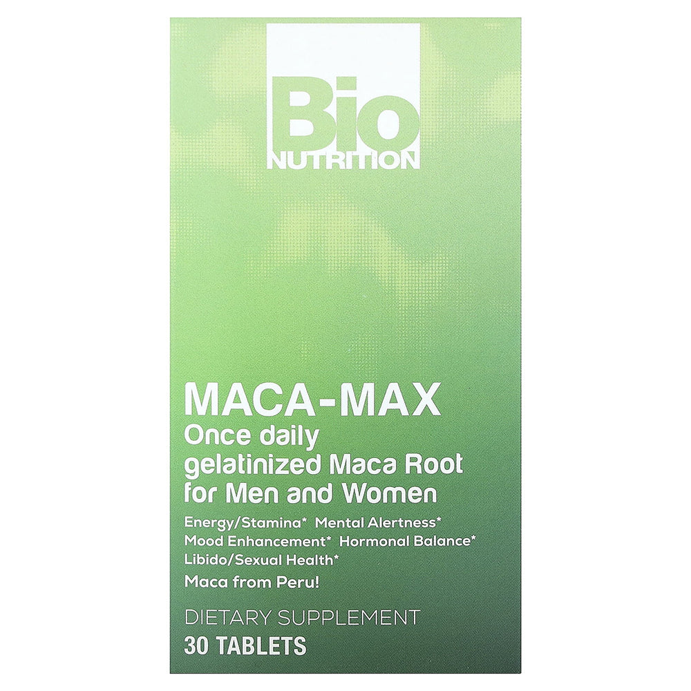 Bio Nutrition Maca Max 1000 mg Dietary Supplement Tablets for Men and Women 30Ea