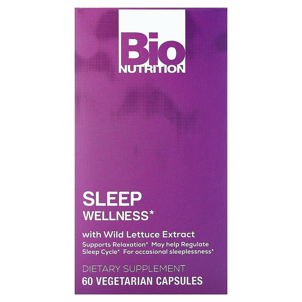 Bio Nutrition Sleep Wellness with Wild Lettuce Extract Vegetarian Capsules 60Ea
