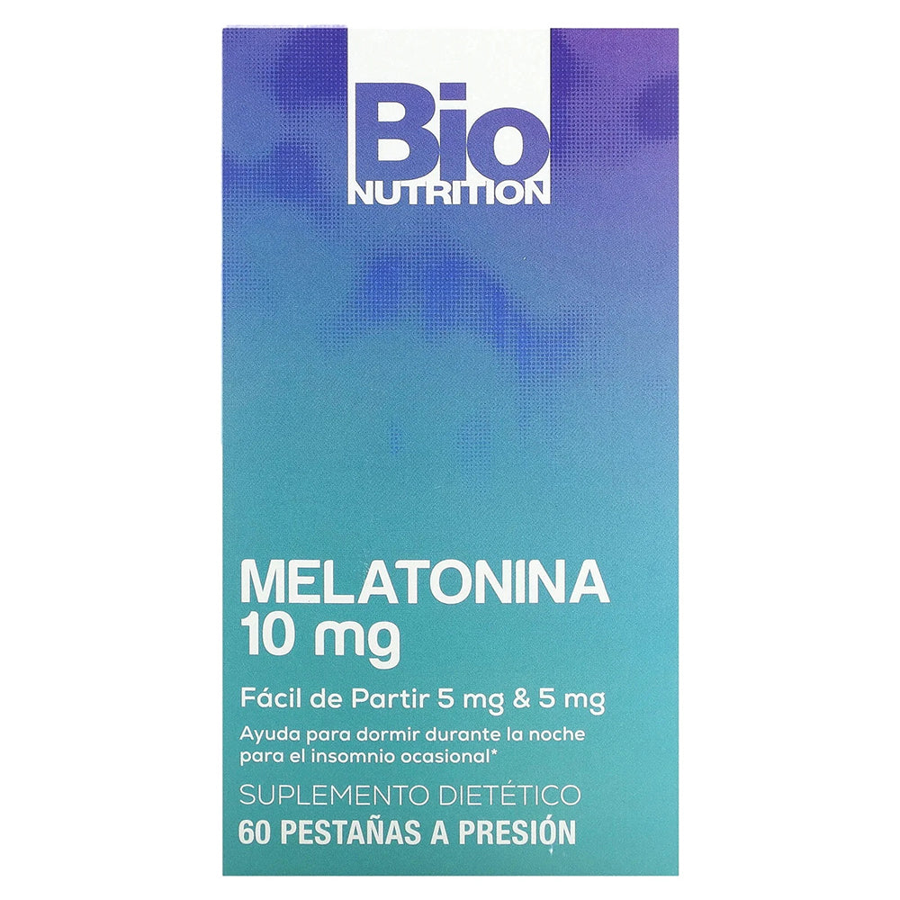 Bio Nutrition Melatonin 10 mg Easy Snap Night Time Sleep Aid Dietary Supplement Tablets 60Ea
