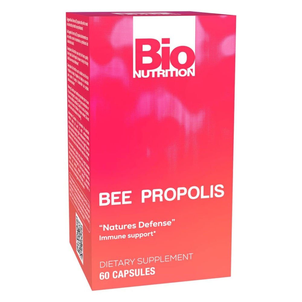 Bio Nutrition Bee Propolis Natures Defense Immune Support 1000 mg Dietary Supplement Capsules 60Ea