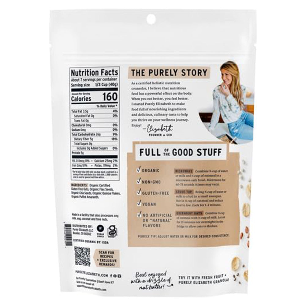 Purely Elizabeth Organic Superfood Oatmeal Original, 10 Oz