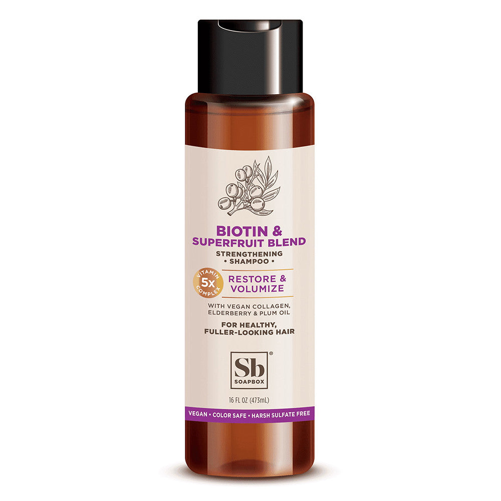 Soapbox Biotin and Superfruit Blend Hair Strengthening Shampoo, 16 Oz