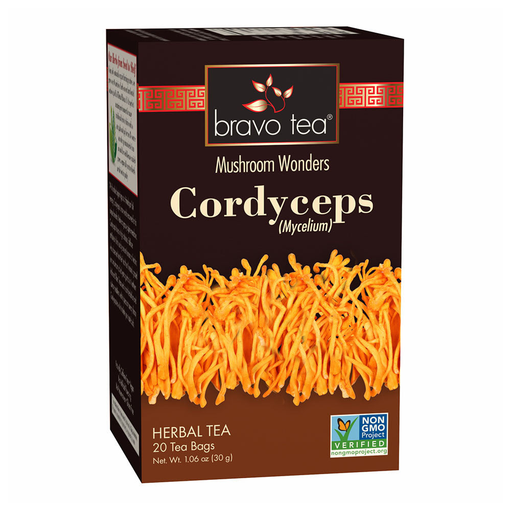 Bravo Tea Cordyceps Mushroom Herbal Tea Bags, 20 Ea