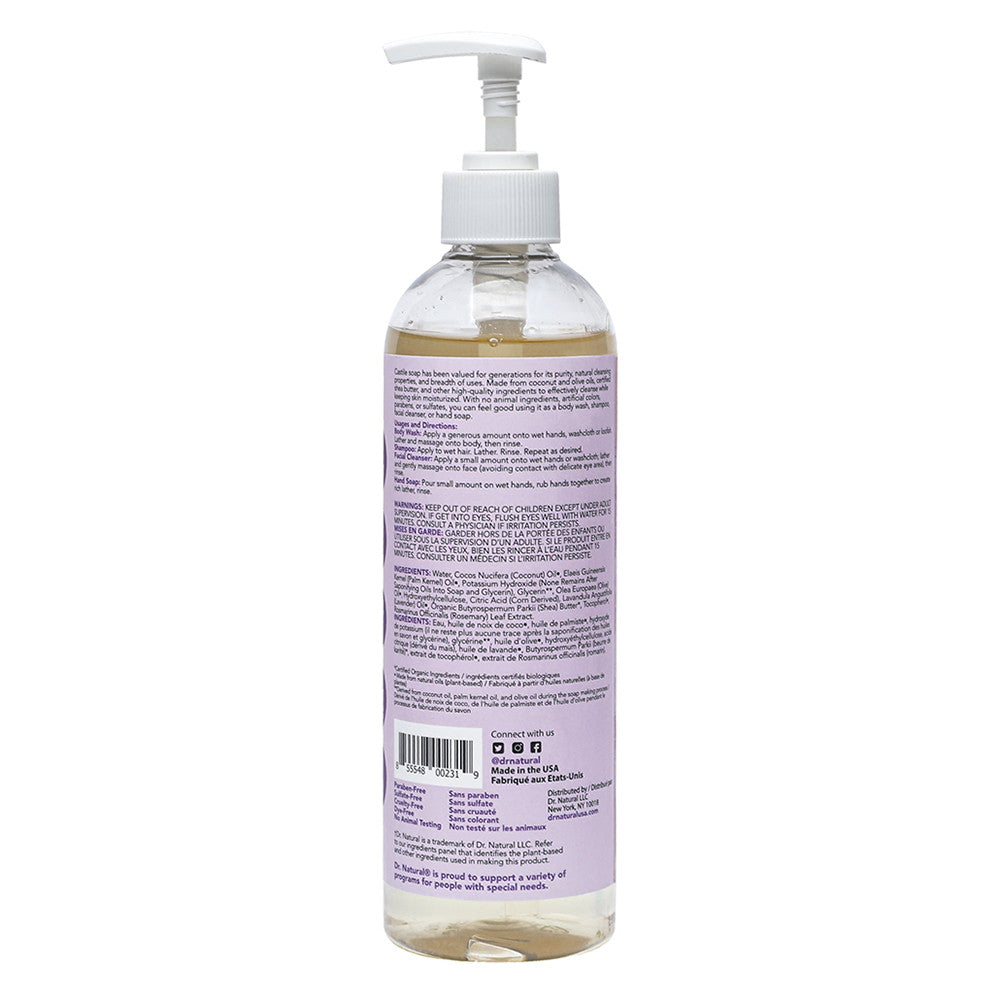 Dr. Natural Castile Liqiud Soap, Lavender, 16 Oz