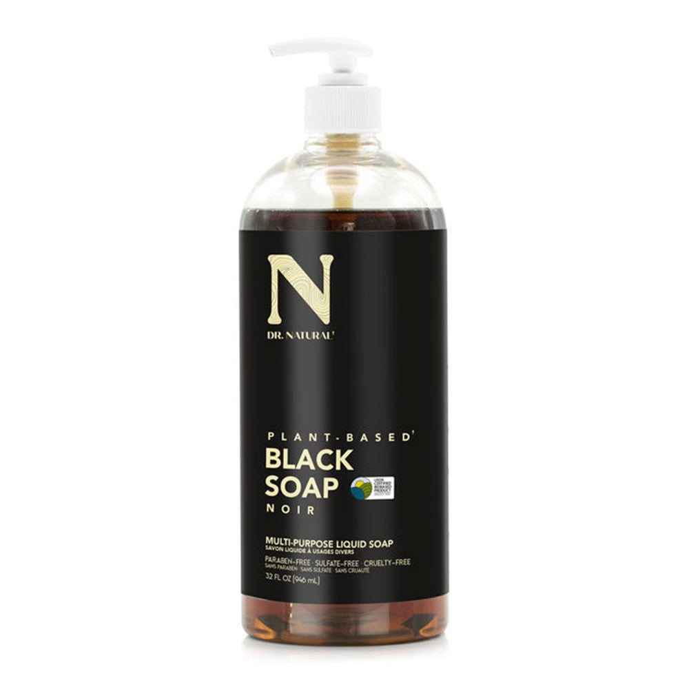 Dr. Natural Pure Black Soap With All Natural Organic Shea Butter, 32 Oz
