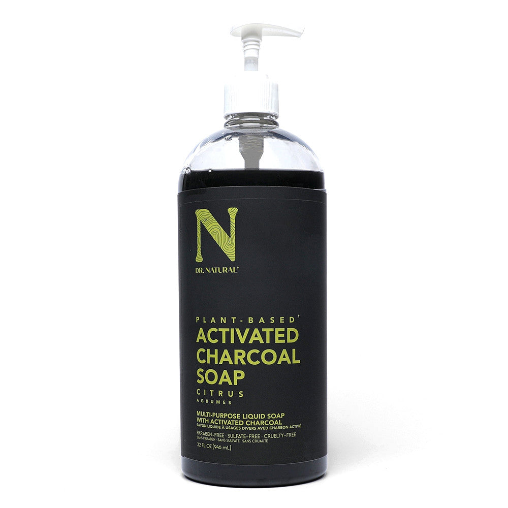 Dr. Natural Activated Charcoal Liquid Soap, Citrus, 32 Oz