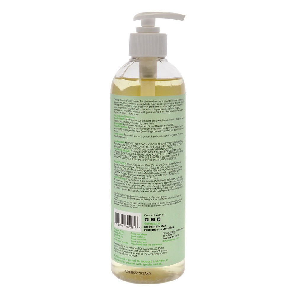 Dr. Natural Castile Liquid Soap, Eucalyptus, 16 Oz