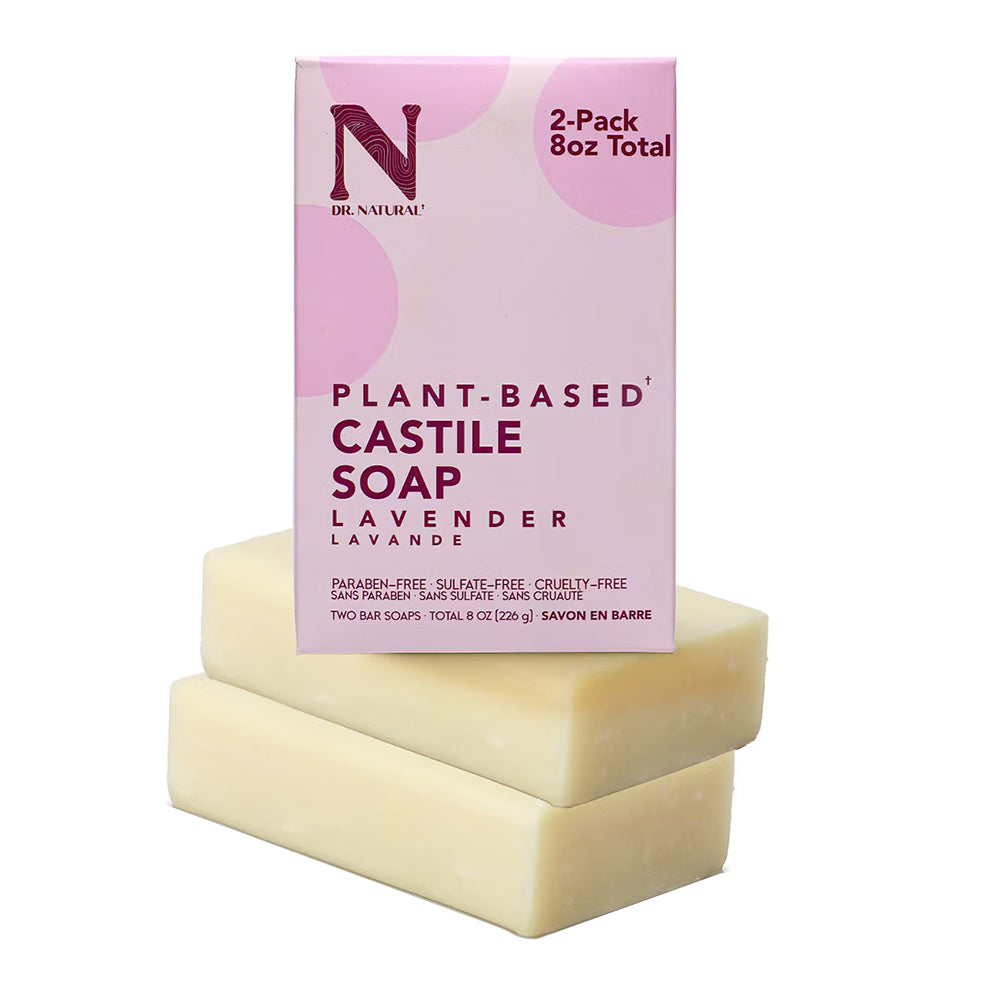 Dr Natural Lavender Castile Bar Soap Calming Cleanse and Skin Soothing 4Oz (113g)