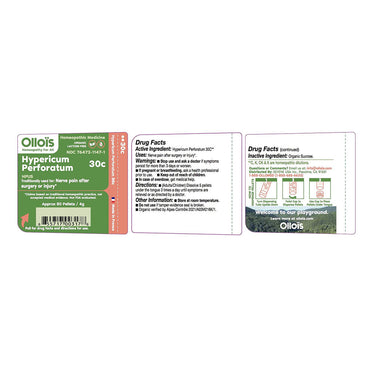 Ollois Hypericum Perforatum 30c Organic Lactose Free Homeopathic Pellets, 80 Ea