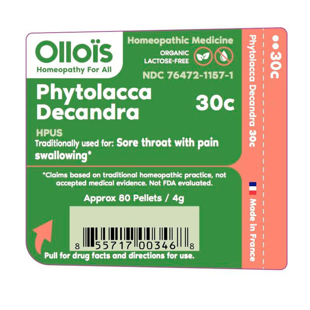 Ollois Phytolacca Decandra 30c Organic Lactose Free Homeopathic Pellets, 80 Ea
