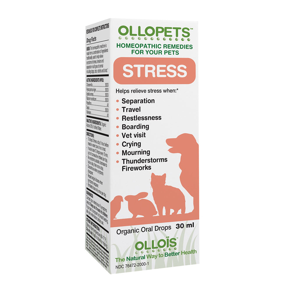 Ollois Ollopets Stress Relief for Pets Organic Oral Drops for All Types of Animals 1Oz (30ml)