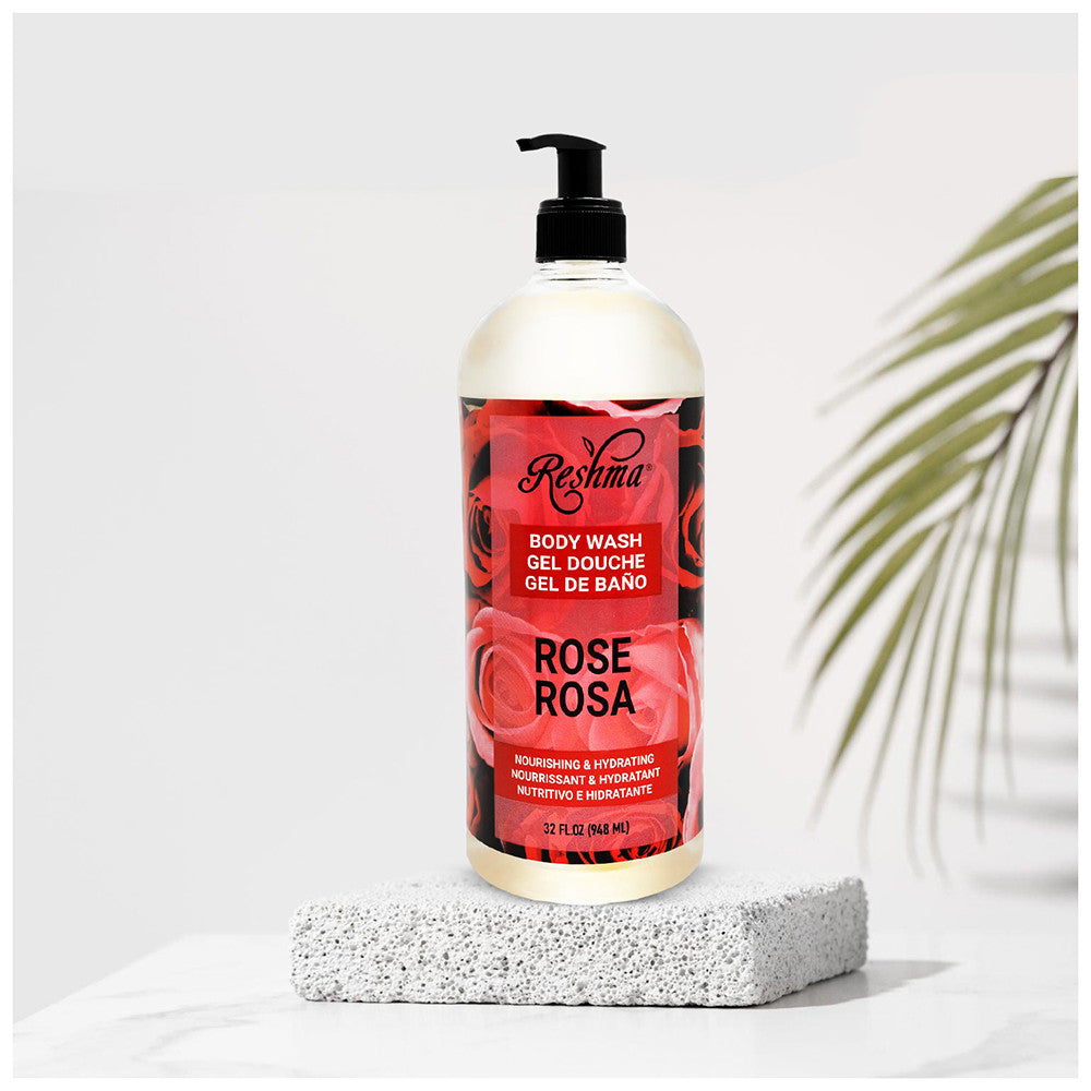 Reshma Beauty Rose Body Wash for All Skin Types and Dull Skin, 32 Oz