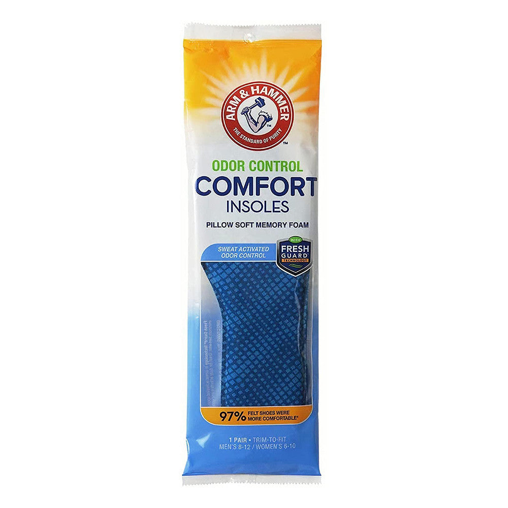 Arm And Hammer Memory Foam Comfort Insoles, Men 8-13, Women 6-10, 1 pair
