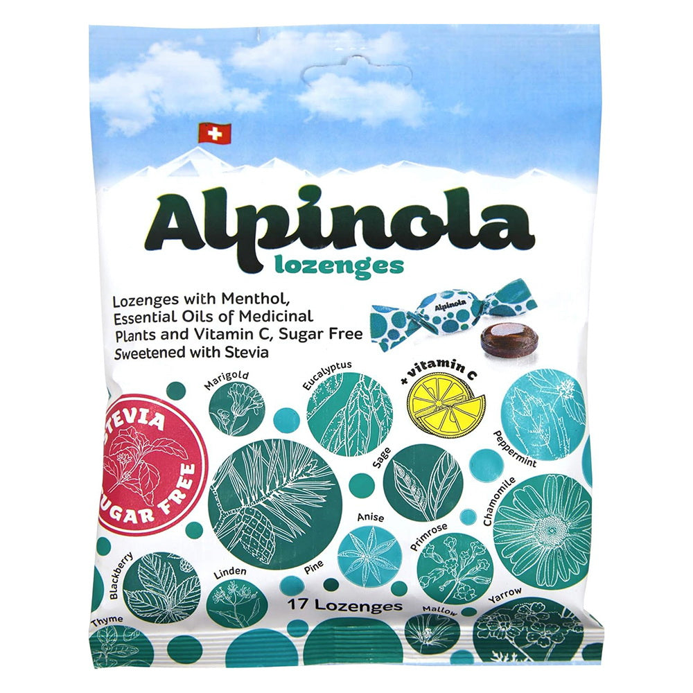 Alpinola Menthol Essential Oils Vitamin C Sugar Free Stevia Lozenges 17Ea