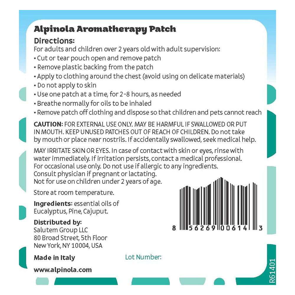 Alpinola Aromatherapy Patches Essential Oils 5Ea