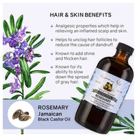 Sunny Isle Rosemary Jamaican Black Castor Oil, 8 Oz