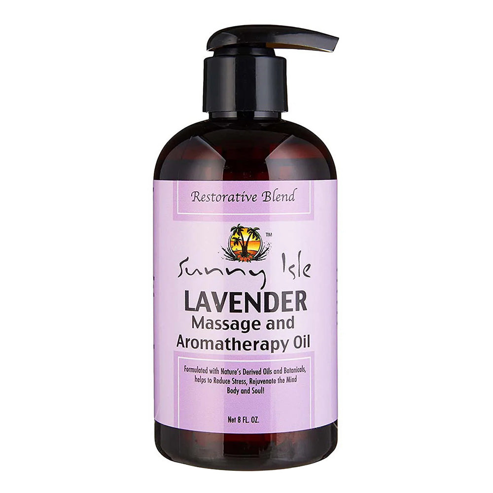 Sunny Isle Jamaican Black Castor Oil Lavender Massage and Aromatherapy Oil 8Oz (236ml)