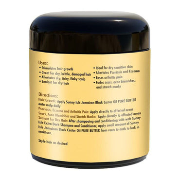 Sunny Isle Jamaican Black Castor Oil Pure Butter Coconut for Hair Growth, 4 Oz