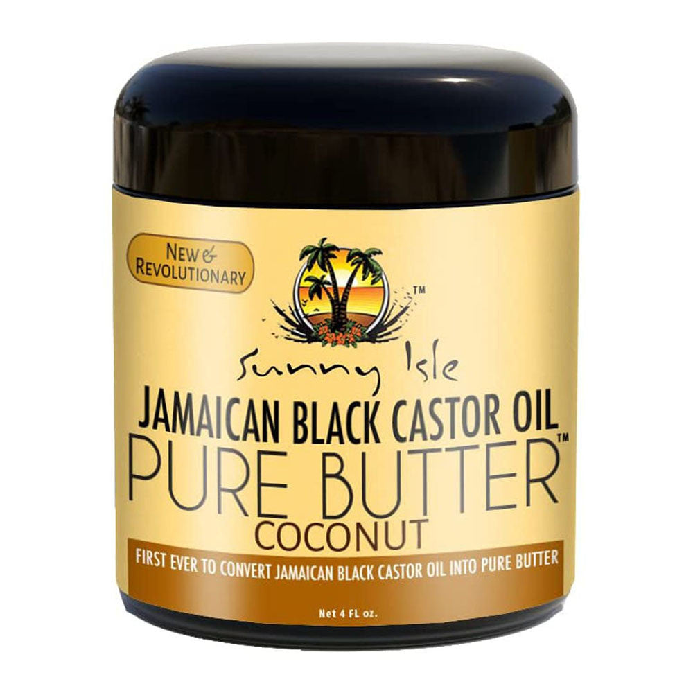 Sunny Isle Jamaican Black Castor Oil Pure Butter Coconut for Hair Growth, 4 Oz