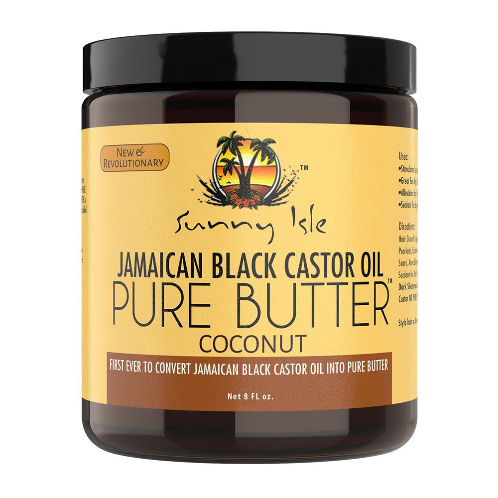 Sunny Isle Jamaican Black Castor Oil Pure Butter Coconut for Hair Growth, 8 Oz