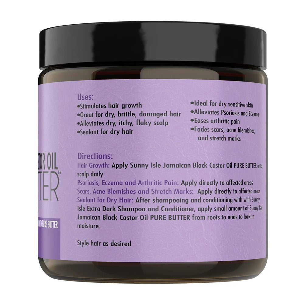 Sunny Isle Jamaican Black Castor Oil Pure Butter Lavender for Hair Growth, 4 Oz