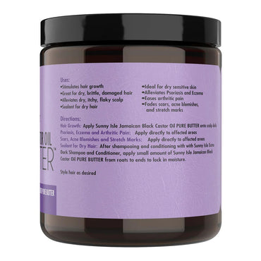 Sunny Isle Jamaican Black Castor Oil Pure Butter Lavender for Hair Growth, 8 Oz