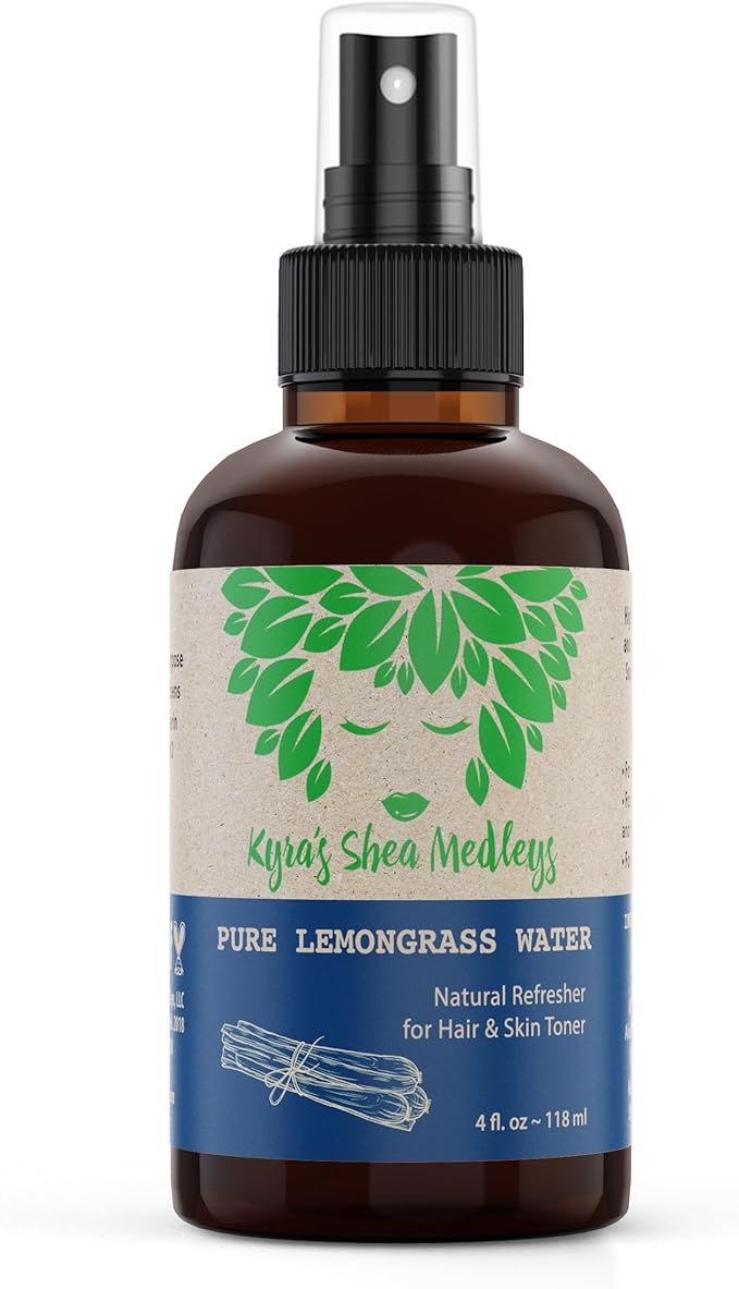 Kyras Shea Medleys Lemongrass Water Refreshing and Hydrating Toner for Skin and Hair 4Oz (118ml)