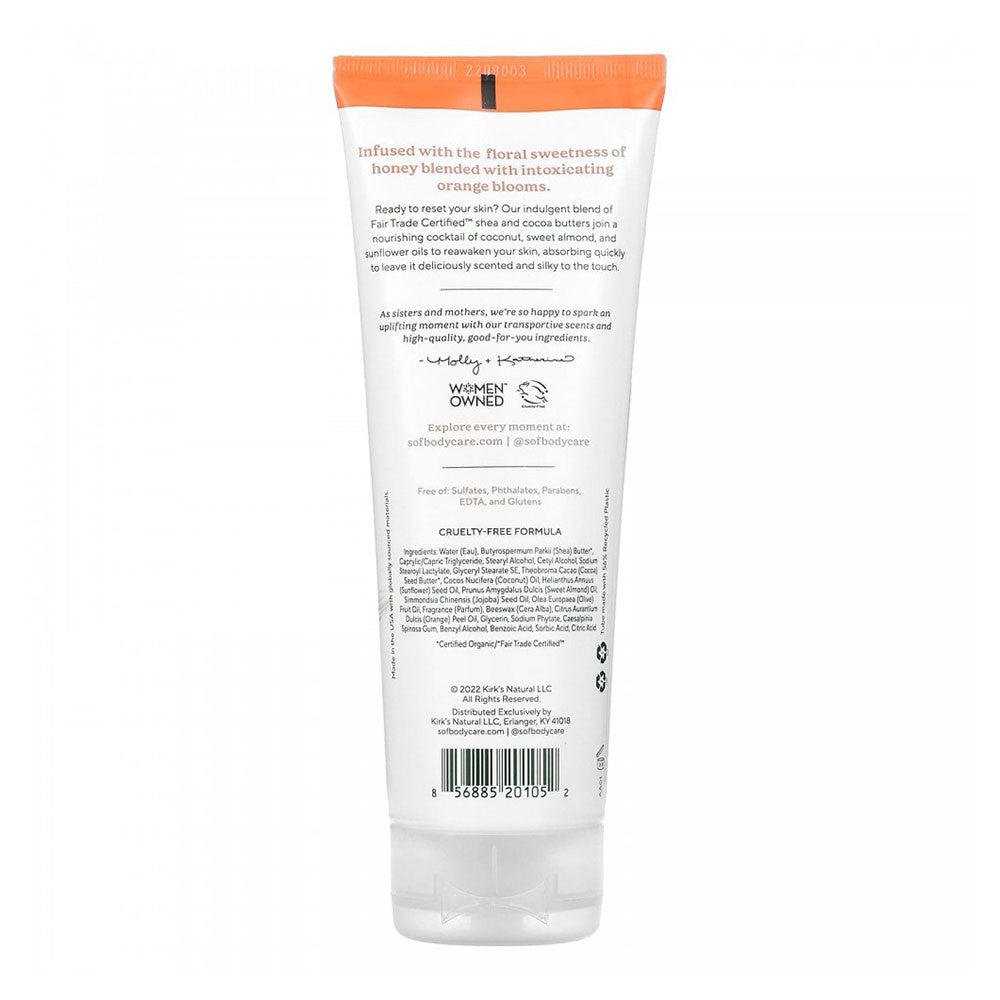 SOF Orange Blossom and Honey Moisturizing Hand and Body Cream, 8 Oz